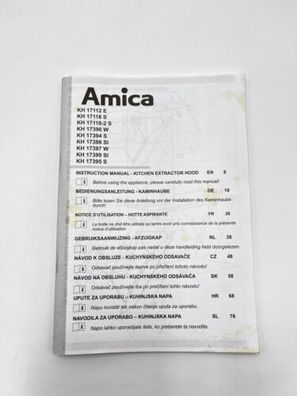 Amica KH 17112 E Kaminhaube Dunstabzugshaube Anleitung Bedienungsanleitung