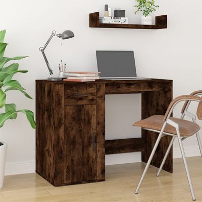 vidaXL Schreibtisch Räuchereiche 100x49x75 cm Holzwerkstoff