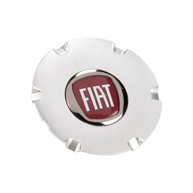 Original Fiat Nabendeckel Felgendeckel Silber Rot Logo Panda ab 2003 735459893