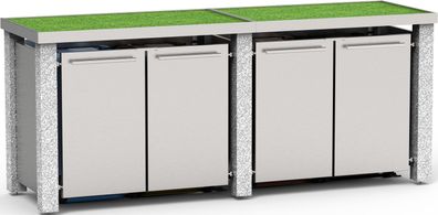 Mülltonnenverkleidung Typ-SW, 4x 120l, Türfarbe Edelstahl Edelstahl - Pflanzen