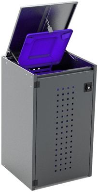 Mülltonnenverkleidung Boxxi Typ-XD, 1x 120l, Türfarbe Anthra Anthrazit Aluminium