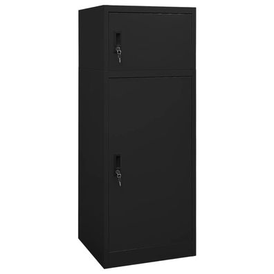 vidaXL Sattelschrank Schwarz 53x53x140 cm Stahl