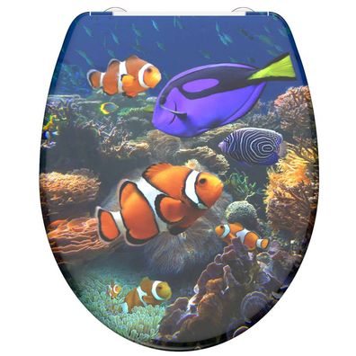 Schütte Toilettensitz mit Absenkautomatik SEA LIFE Duroplast Bedruckt