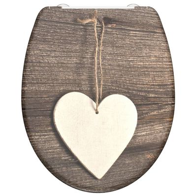 Schütte Toilettensitz mit Absenkautomatik WOOD HEART Duroplast