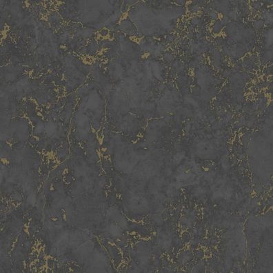 DUTCH Wallcoverings Tapete Marmor-Optik Schwarz und Golden