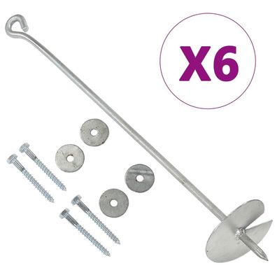 vidaXL Erdanker 6 Stk. 10×60 cm Verzinktes Metall