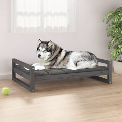 vidaXL Hundebett Grau 105,5x75,5x28 cm Massivholz Kiefer