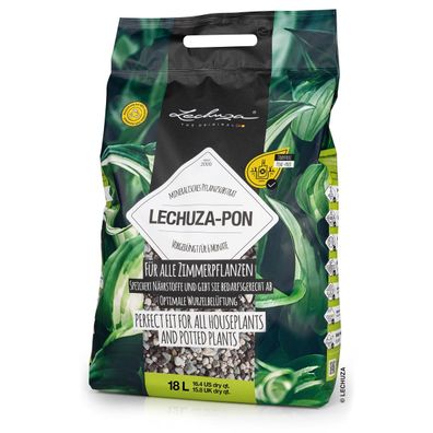 LECHUZA® Zubehör Lechuza-pon Pflanzsubstrat Zimmerpflanzen & Drainage - 18 Liter