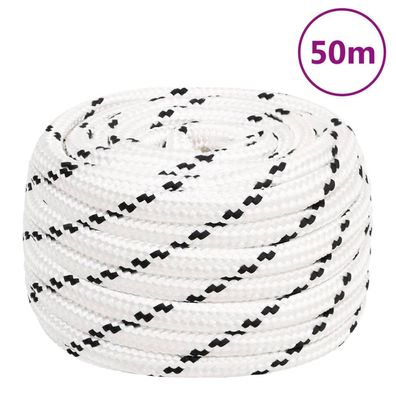 vidaXL Arbeitsseil Weiß 18 mm 50 m Polyester