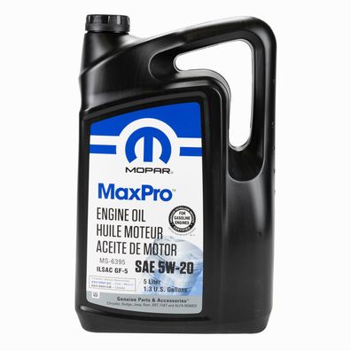 Mopar MaxPro Motoröl ÖL 5W20 5L 5 Liter API SN ILSAC GF-5 Chrysler MS-6395