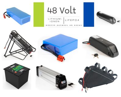 48V 52V Lithium-Ionen Akku / 51,2V LiFePO4 Lithiumeisenphosphat Varianten für