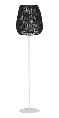 PR Home Agnar Saigon Terrassen Outdoor Stehlampe weiß Rattan schwarz IP44 154x38cm E2