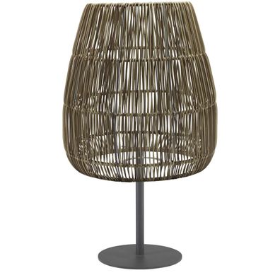 PR Home Agnar Saigon Terrassen Outdoor Stehlampe schwarz Rattan beige IP44 71x38cm E2