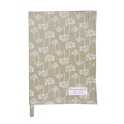 Geschirrtuch DILL Flowers sage beige weiß Blumen Küchentuch von Krasilnikoff