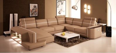 Ecksofa Big Wohnlandschaft Couch Sofa Polster Sitz Leder Garnitur Uform Phm108