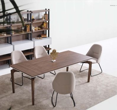 Braune Holz Esszimmer Möbel Holztisch Esstisch 4X Stühle 5Tlg Set Neu