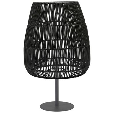 PR Home Agnar Saigon Terrassen Outdoor Stehlampe schwarz Rattan IP44 71x38cm E27