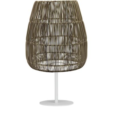 PR Home Agnar Saigon Terrassen Outdoor Stehlampe weiß Rattan beige IP44 71x38cm E27