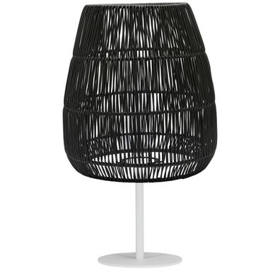 PR Home Agnar Saigon Terrassen Outdoor Stehlampe weiß Rattan schwarz IP44 71x38cm E27