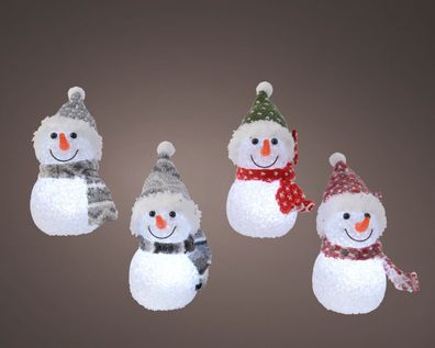 LED Schneemann BO d6h16 cm kaltweiß a4 Weihnachtsbeleuchtung Lumineo