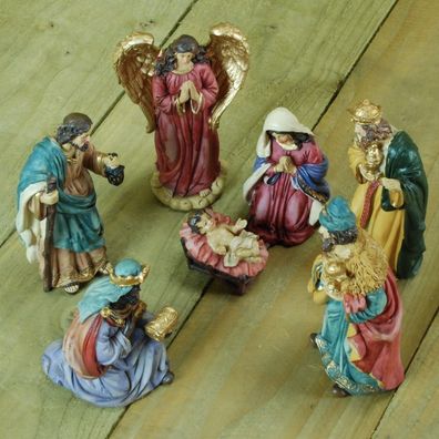 Weihnachtskrippe poly 7 Figuren multi 6 Stück Decoris