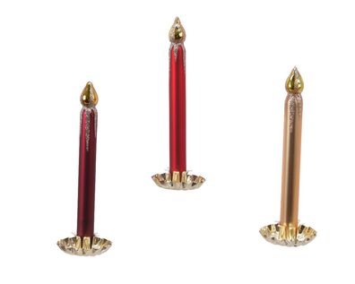 Kerze Glas d4.3h4.8 cm sortiert 3pcs Weihnachten Decoris