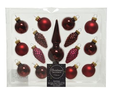 Abbildung gl mini peak oxblood 15pcs Weihnachten Kugel hangdeco Weihnachten Decoris