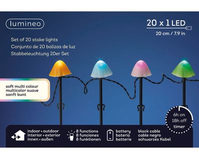 LED Stablampe l380h20 cm zwrt/smlt Weihnachtsbeleuchtung Lumineo