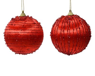 Weihnachtskugel Schaumstoff d6 cm Weihnachtsrot a2 Weihnachten Decoris