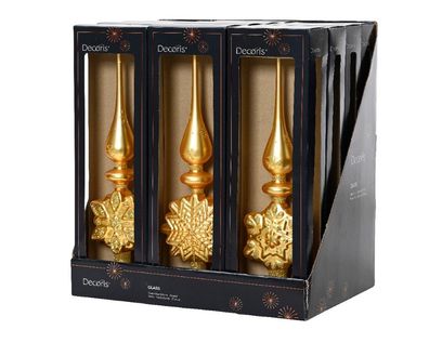 Spitze Glas l10b4,5h35 cm gold a3 Weihnachten Decoris