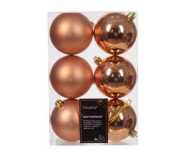 Weihnachtskugel kunststoff d8 cm rot kpr 6St. Weihnachten Decoris