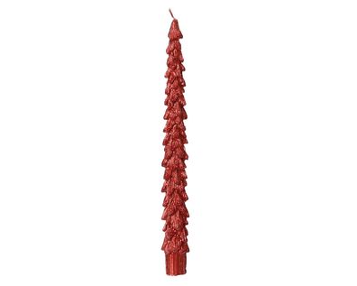 Teelichthalter Wachs d2.2h25 cm karminrot 2St. Weihnachten Decoris