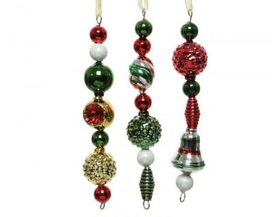 Girlande Glas d3h15cm multi ass 3pcs Weihnachtsdekoration Decoris