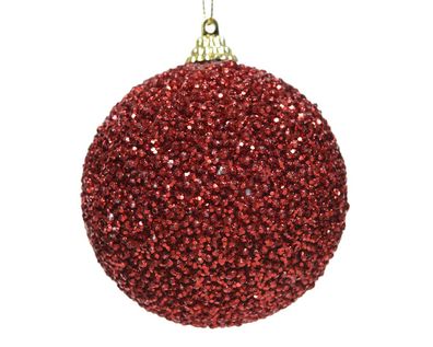 Weihnachtskugel Schaumstoff Glitzer Perle d8 cm rd hängenddeco Decoris