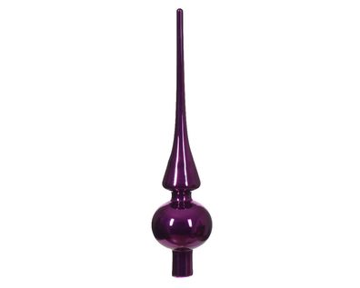 Glaskugel d6h26 cm violett I Weihnachten Decoris