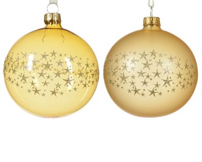 Weihnachtskugel aus Glas d8 cm light gold a2 Weihnachten Decoris