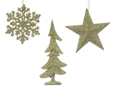 Anhänger plc l0.8b10.5h10.5 cm pstch Weihnachten Decoris