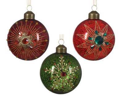 Weihnachtskugel aus Glas d8 cm a3 CLXXIX Weihnachten Decoris