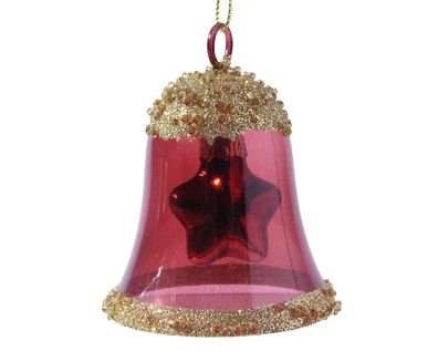 Uhr Glas l6.2b6.2h7.5 cm oxblood Weihnachten Decoris