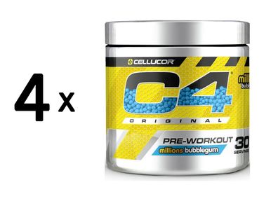 4 x Cellucor C4 Original (30 serv) Millions Bubblegum