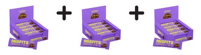 3 x Misfits Vegan Protein Bar (12x45g) Chocolate Caramel