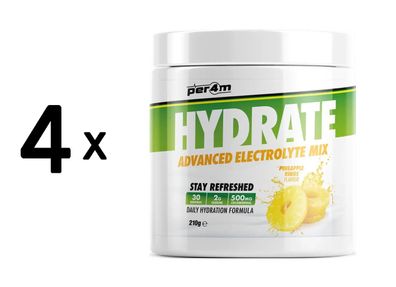 4 x Per4m Hydrate Advanced Electrolyte Mix (210g) Pineapple Rings