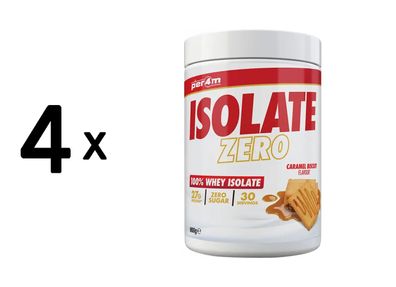 4 x Per4m Whey Isolate Zero (900g) Caramel Biscuit