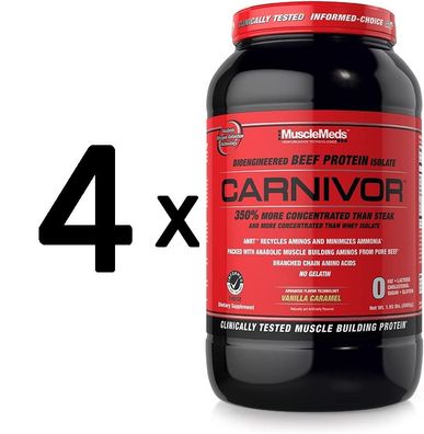 4 x MuscleMeds Carnivor, Vanilla Caramel - 957g