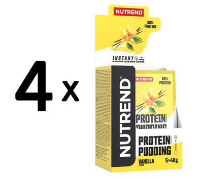 4 x Protein Pudding, Vanilla - 5 x 40g