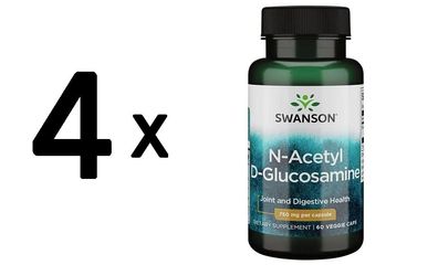 4 x N-Acetyl D-Glucosamine (N-A-G), 750mg - 60 vcaps