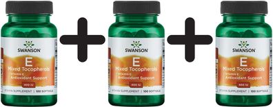 3 x Vitamin E Mixed Tocopherols, 268mg - 100 softgels