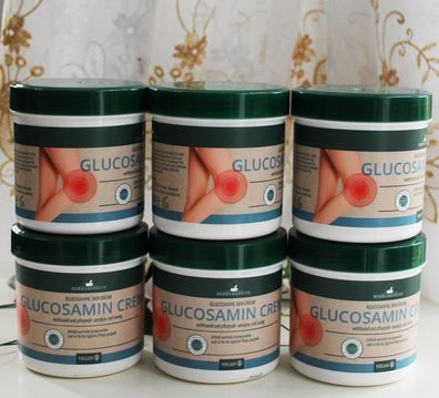 6x250ml Herbamedicus Glucosamin Creme wohltuend & pflegend Olivenöl Shea Arnika