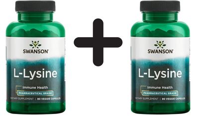 2 x AjiPure L-Lysine, 500mg - 90 vcaps