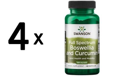 4 x Full Spectrum Boswellia and Curcumin - 60 caps